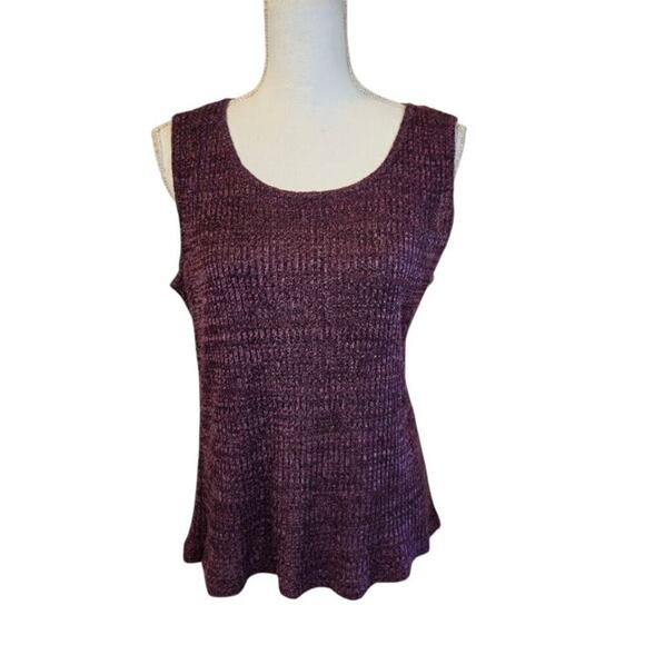 En Focus VTG Tank Cardigan Set Women Size 18 Purple 90s Y2K Preppy Career - Picture 4 of 12